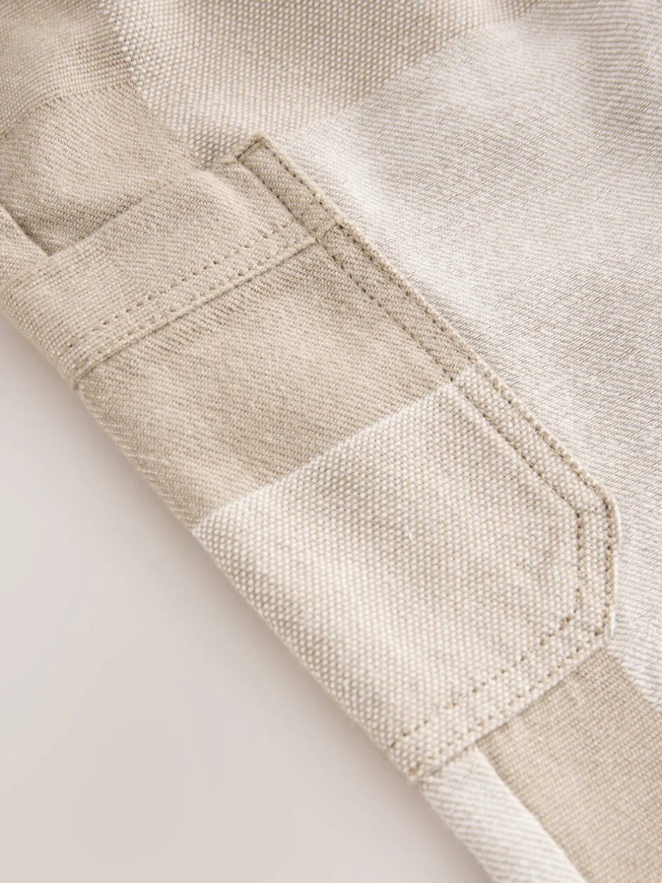 Jeans En Joggingbroeken|Jeans|Next - 100% katoenen cargobroek met wijde pijpen en elastische taille (3mnd-7jr) Steenkleurig patchwork