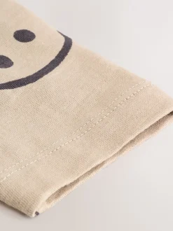 T-Shirts|Tops*Next - 100% katoenen T-shirt met lange mouwen en all-over print (3mnd -7jr) Steenkleurige Smile