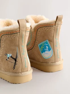 Boots|Never Fully Dressed - Suede Leather Boots Stone Embroidery