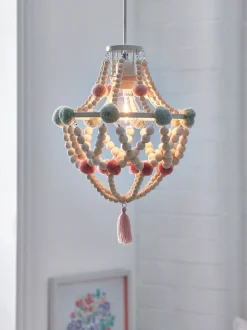 Lampenkappen|Verlichting*Next Tahlia - Eenvoudig te monteren lampenkap met pompons in kroonluchterstijl