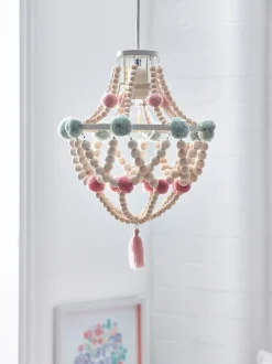 Lampenkappen|Verlichting*Next Tahlia - Eenvoudig te monteren lampenkap met pompons in kroonluchterstijl