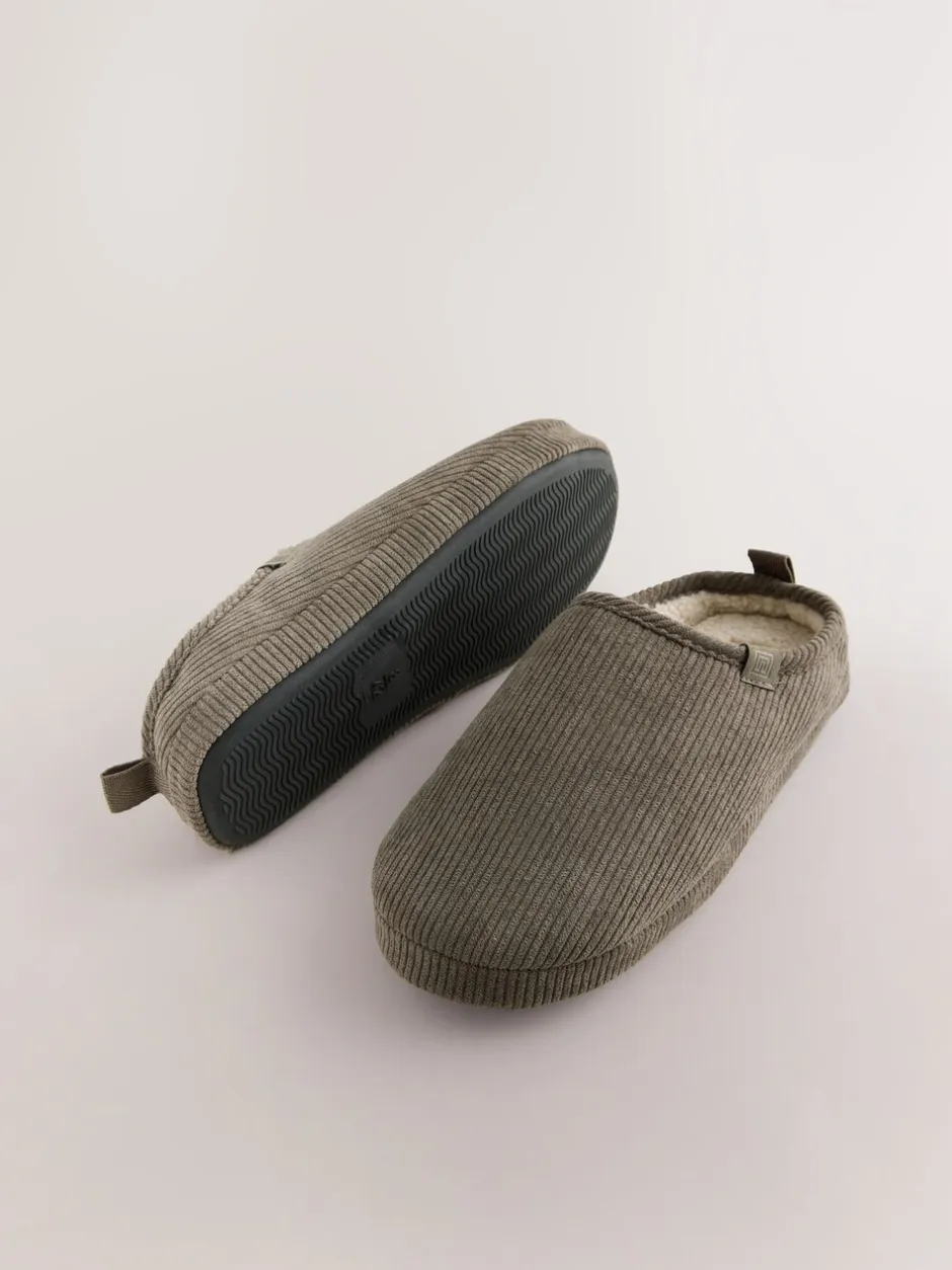 Pantoffels|Loungewear*Next - Corduroy pantoffelmuiltjes Taupe