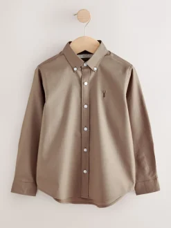 Shirts*Next Taupe - Oxford overhemd (3-16 jr)