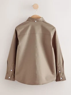 Shirts*Next Taupe - Oxford overhemd (3-16 jr)