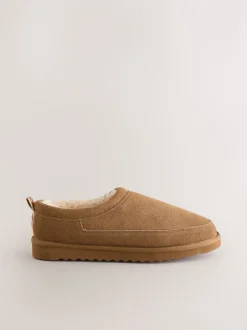 Pantoffels|Loungewear*Next - Signature Suede Faux Fur Lined Slippers Taupe