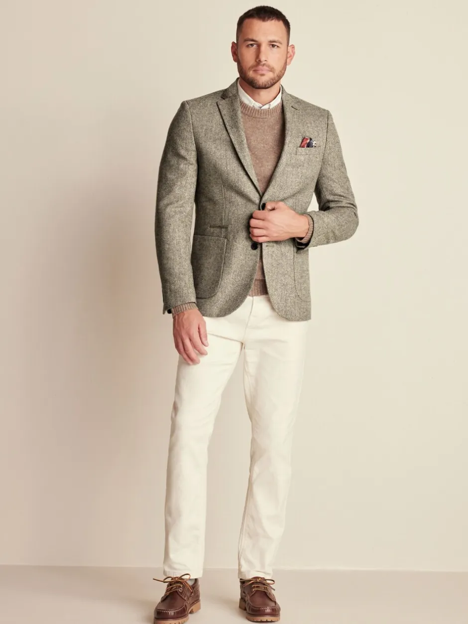 Blazers En Business-Jasjes*Next - Slim Fit - Blazer met visgraatmotief en hoog wolgehalte Taupe