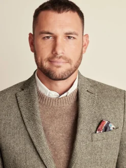 Blazers En Business-Jasjes*Next - Slim Fit - Blazer met visgraatmotief en hoog wolgehalte Taupe