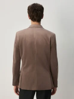 Blazers En Business-Jasjes|Smokings En Feestkleding*Next - Slim Fit - Velvet blazer met zelfrevers Taupe