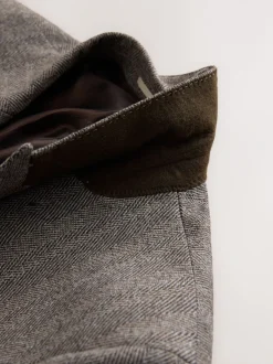 Pakken*Next Taupe bruin - Double Breasted Signature Marzotto 100% Italian Wool Herringbone Suit Jacket
