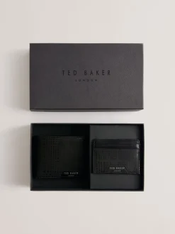 Portemonnees|Ted Baker Etan geëtste leren portemonnee en kaarthouder set