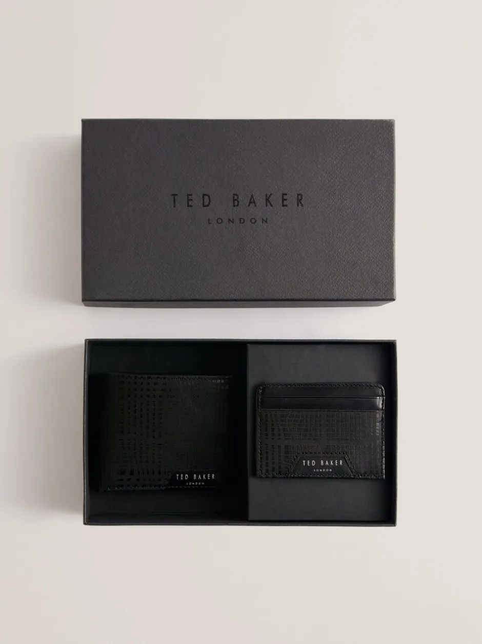 Portemonnees|Ted Baker Etan geëtste leren portemonnee en kaarthouder set