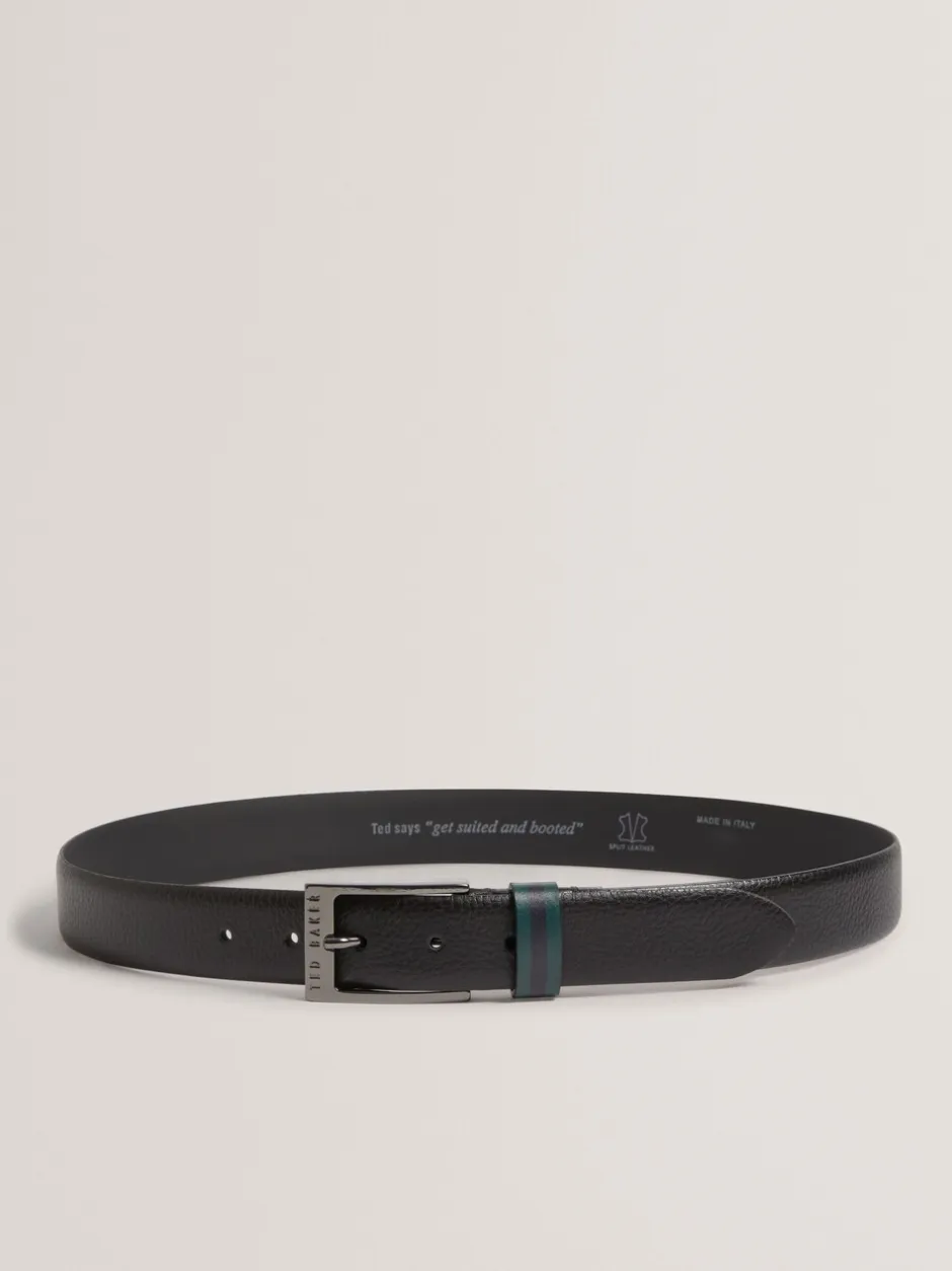 Riemen En Bretels*Ted Baker Kendon Stripe Leather Belt