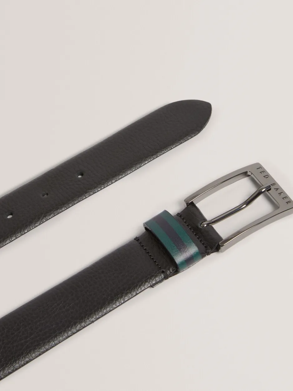Riemen En Bretels*Ted Baker Kendon Stripe Leather Belt