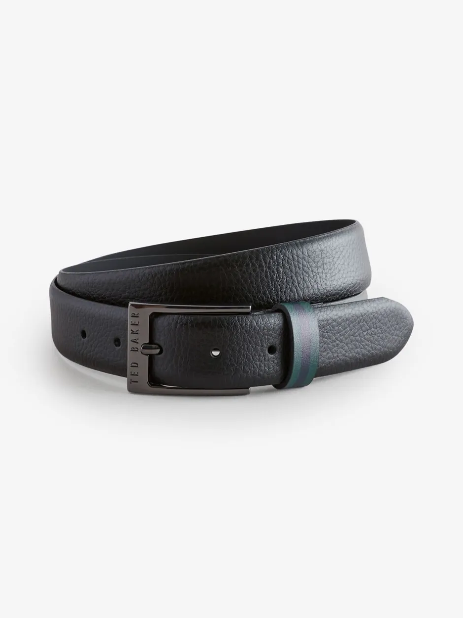 Riemen En Bretels*Ted Baker Kendon Stripe Leather Belt