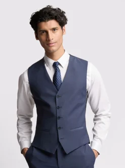 Vesten|Ted Baker Tailoring Blauw premium Panama gilet