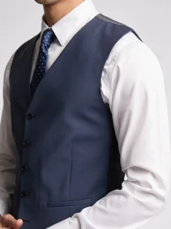 Vesten|Ted Baker Tailoring Blauw premium Panama gilet