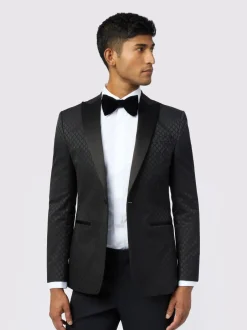 Smokings En Feestkleding*Ted Baker Tailoring Diamond Jacquard Black Jacket