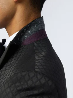 Smokings En Feestkleding*Ted Baker Tailoring Diamond Jacquard Black Jacket