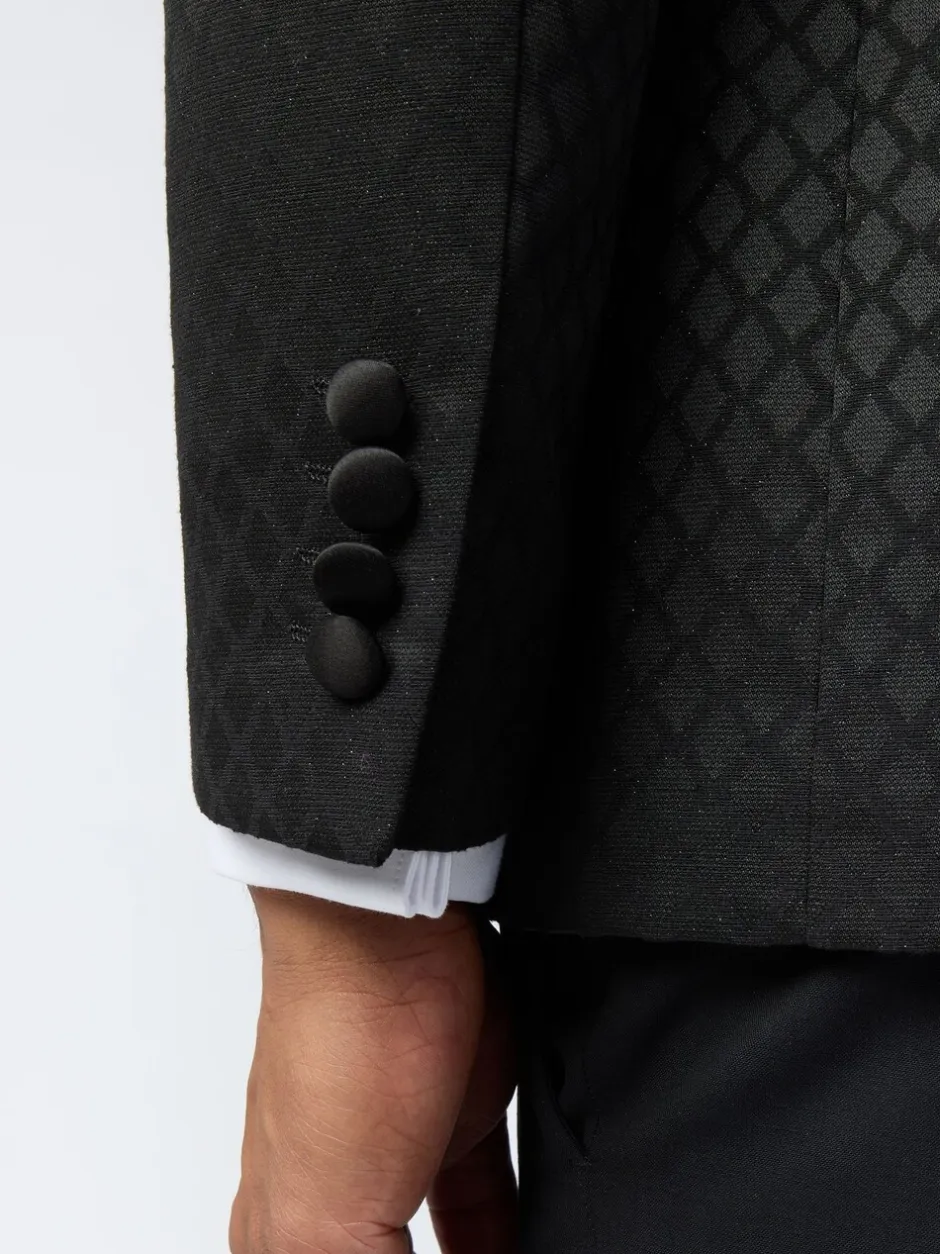 Smokings En Feestkleding*Ted Baker Tailoring Diamond Jacquard Black Jacket