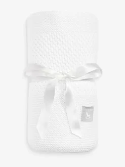 Babyartikelen En Slaapzakken |The Little Tailor - grote superzachte gebreide deken met textuur van 100% katoen Wit