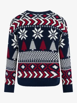 Gebreide Kleding*The Little Tailor Blauwe Kerstmis Multicolour Fairisle Katoenen Trui