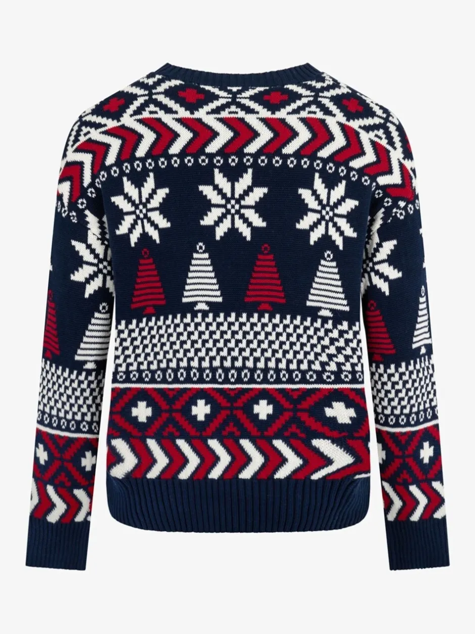 Gebreide Kleding*The Little Tailor Blauwe Kerstmis Multicolour Fairisle Katoenen Trui