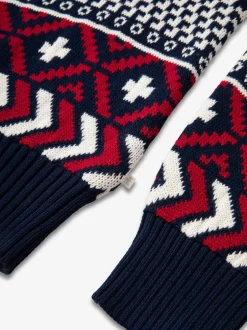 Gebreide Kleding*The Little Tailor Blauwe Kerstmis Multicolour Fairisle Katoenen Trui