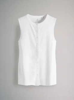 Tops En T-Shirts|The Set 3 Pack Button Through Ribbed Vests