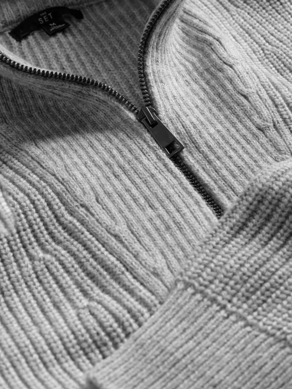 Gebreide Kleding|The Set 2 Pack Cable Knit and Zip Neck Jumpers