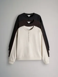 Hoody's En Sweatshirts*The Set 3 Pack Henley Sweatshirts