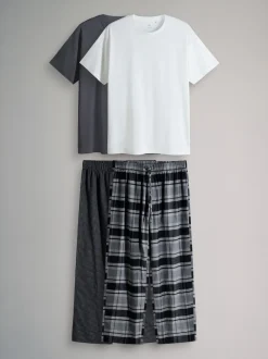 Pyjama's|Loungewear*The Set 2 Pack Jersey T-Shirt and Flannel Pyjamas