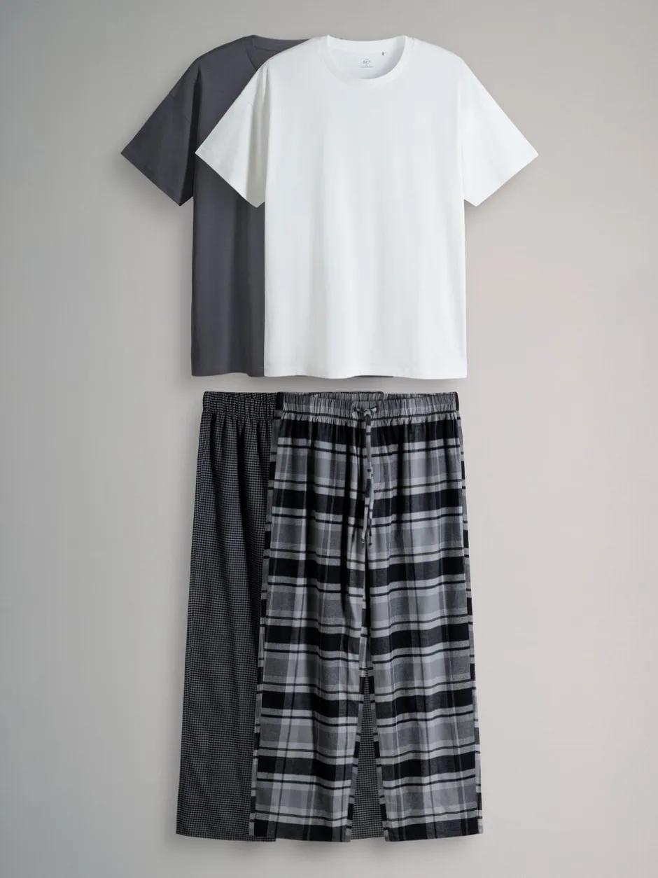Pyjama's|Loungewear*The Set 2 Pack Jersey T-Shirt and Flannel Pyjamas