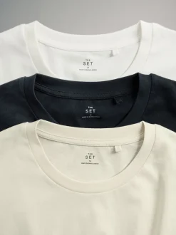 Pyjama's|Loungewear|The Set 3 Pack Jersey T-Shirt and Flannel Pyjamas