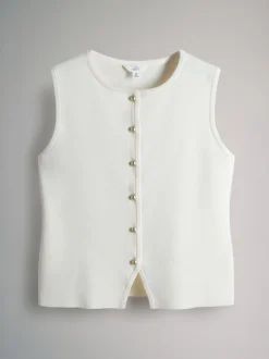 Kostuums En Werkkleding*The Set 2 Pack Knitted Gold Button Vests
