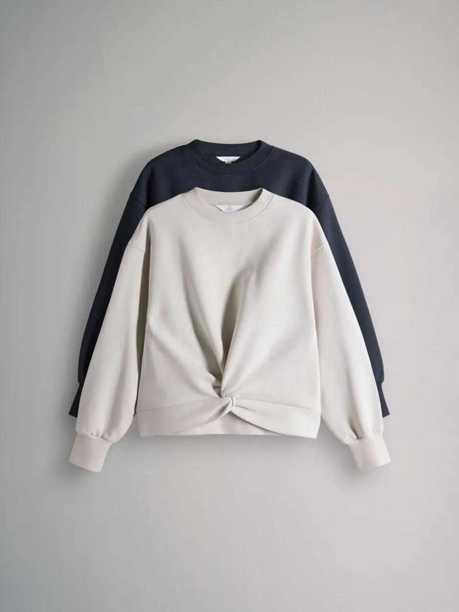 Hoody's En Sweatshirts|The Set 2 Pack Knot Front Sweatshirt