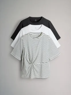 Tops En T-Shirts|The Set 3 Pack Knot Front T-Shirts