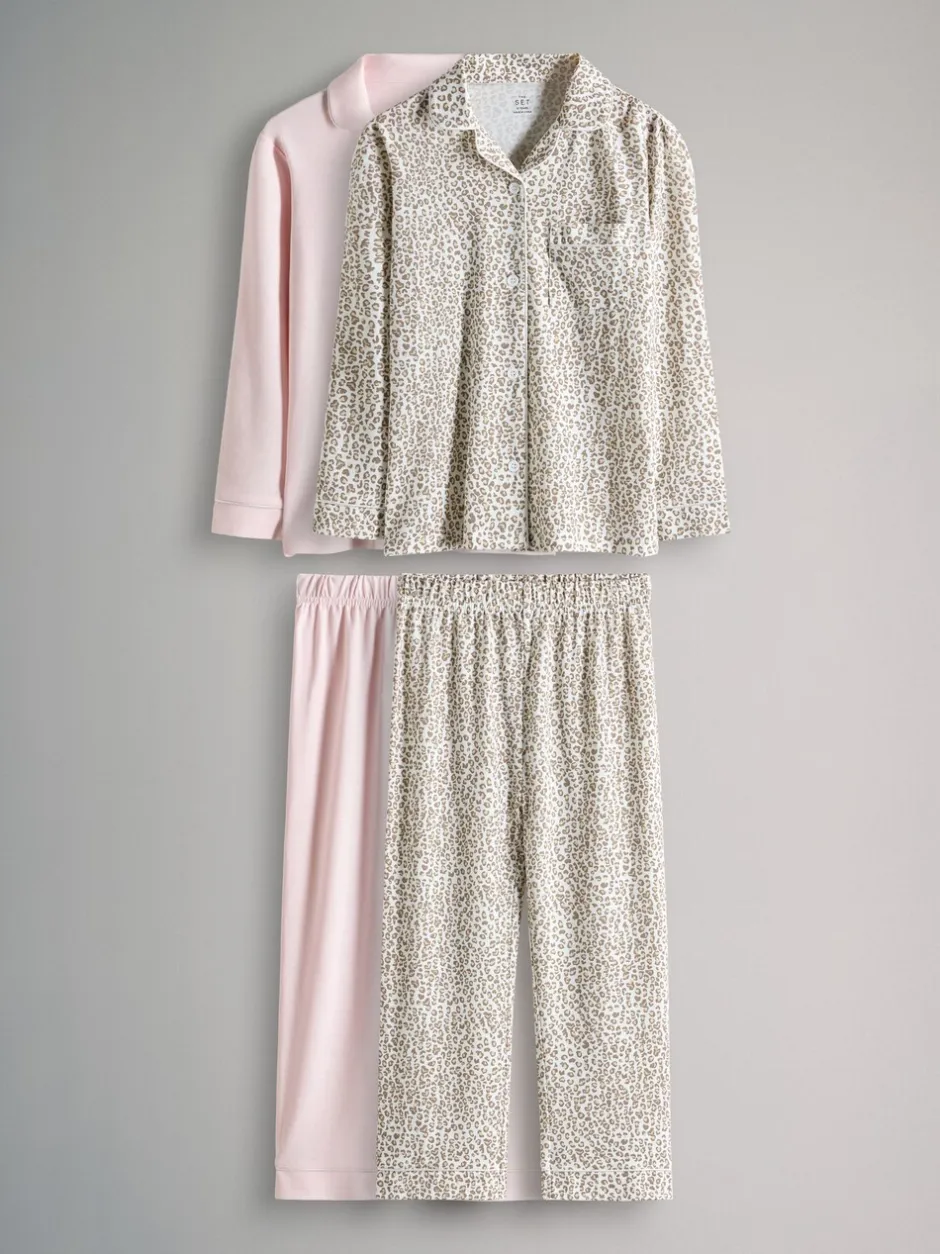Nachtkleding En Pyjama's|Pyjama's|The Set 2 Pack Long Sleeve Viscose Jersey Pyjamas