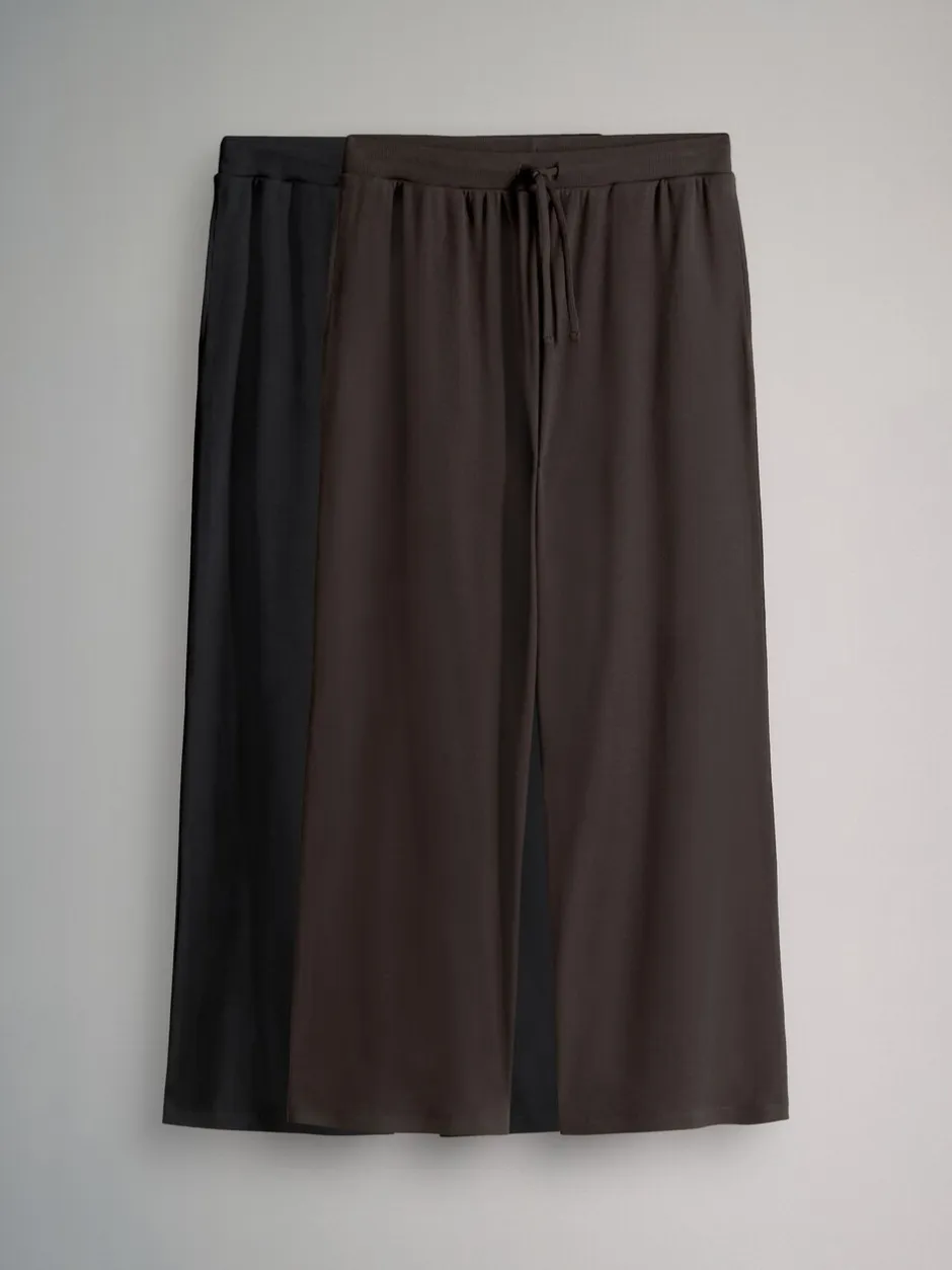 Sportkleding|The Set 2 Pack Ribbed Jersey Wide Leg Trouser
