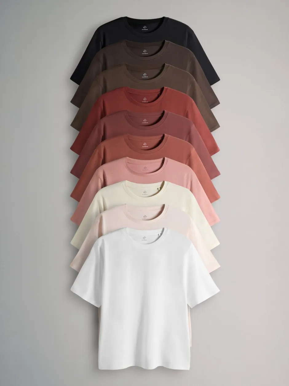 Tops En T-Shirts|The Set 10 Pack Short Sleeve Relaxed Fit Crew Neck T-Shirts