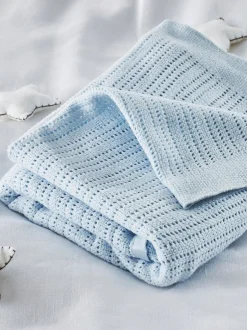 Babyartikelen En Slaapzakken |Kinderbeddengoed*The White Company - Cellulaire satijnen winterdeken Blauw