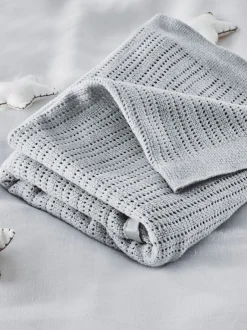 Babyartikelen En Slaapzakken |Kinderbeddengoed*The White Company - Cellulaire satijnen winterdeken Grijs