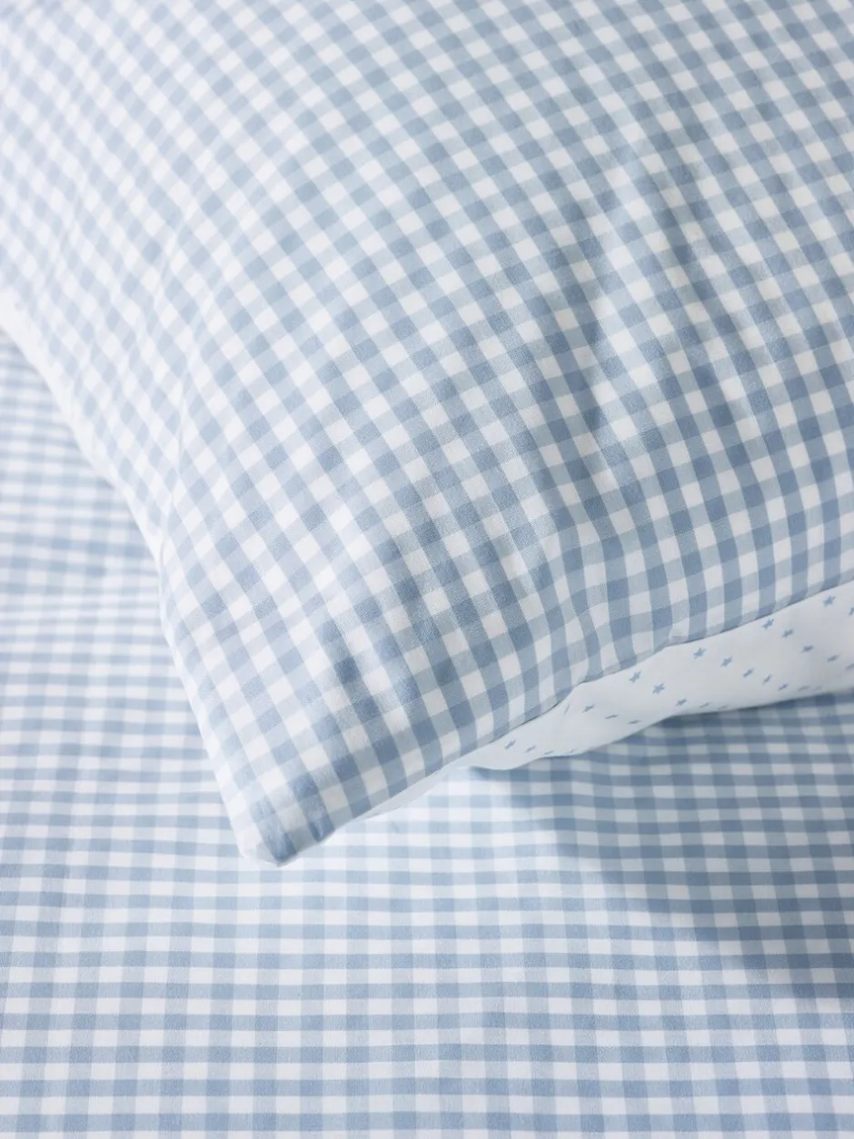 Merkbeddengoed*The White Company 100% Cotton Dusty Star Gingham Double Fitted Sheet