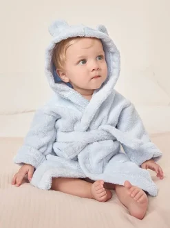Kamerjassen*The White Company Blue Bear Baby 100% Cotton Robe