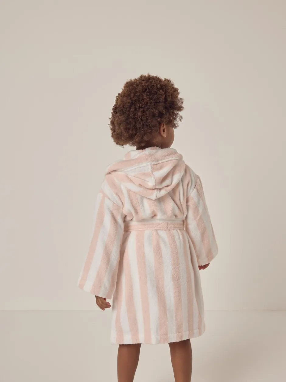 Kamerjassen|The White Company Natural 100% Cotton Wide Stripe Towelling Robe