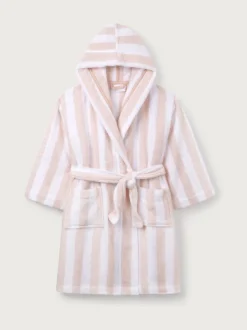 Kamerjassen|The White Company Natural 100% Cotton Wide Stripe Towelling Robe
