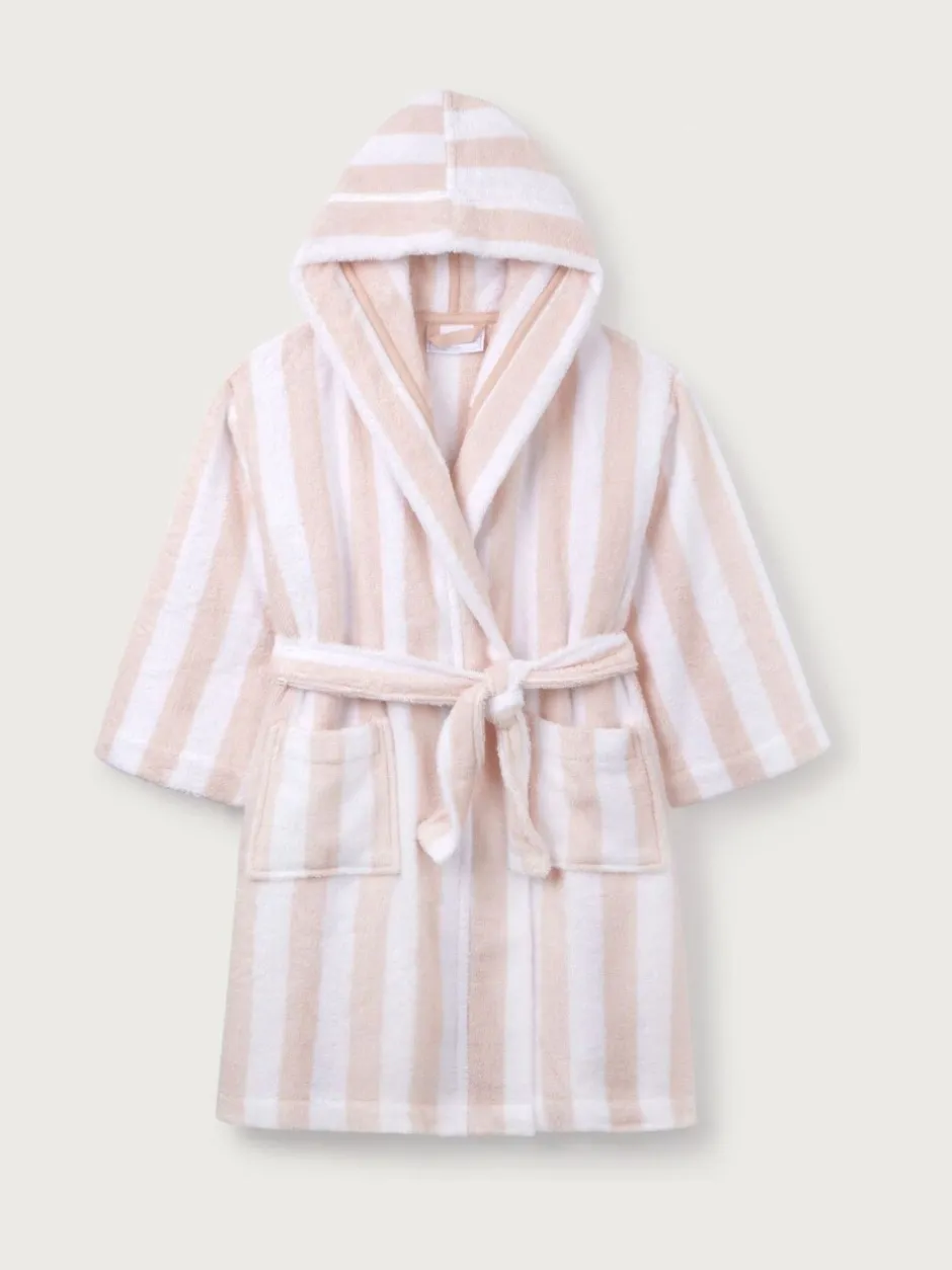 Kamerjassen|The White Company Natural 100% Cotton Wide Stripe Towelling Robe