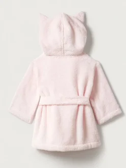 Kamerjassen|The White Company roze babybadjas met berenoren van 100% katoen