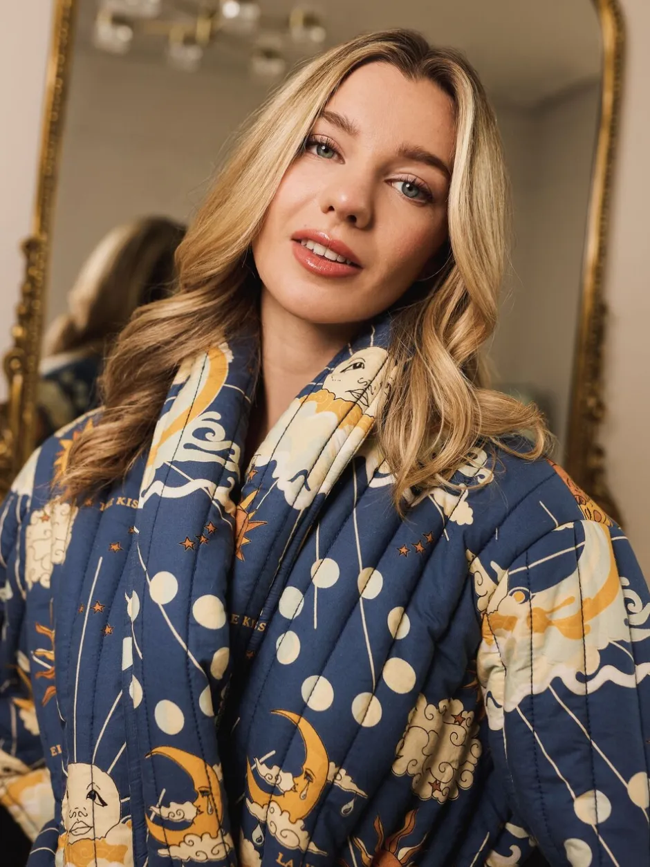 Pyjama's|Loungewear|Their Nibs La Luna Cotton Quilted Robe