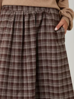 Rokken|Threadbare Check Pull On Midaxi Skirt