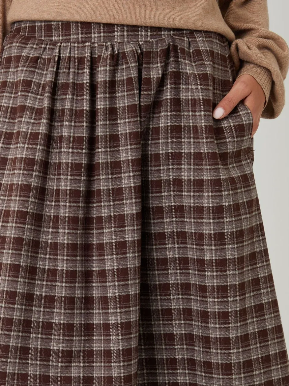 Rokken|Threadbare Check Pull On Midaxi Skirt